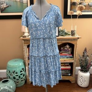 Women's Floral Flutter Sleeve Dress